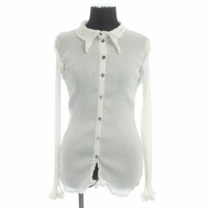 me ISSEY MIYAKE シャツ 長袖 ストレッチ シアー ホワイト