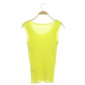 me ISSEY MIYAKE タンクトップ ノースリーブ Uネック 黄色 イエロー