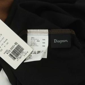 Diagram GRACE CONTINENTAL 19AW サテン配色キャミワンピース ロング イレギュラーヘム イレヘム 36 茶 黒 白 ブラウン ブラック ホワイト