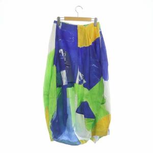 ENFOLD 20SS Summer Paint Brush Deformation スカート 38 マルチカラー