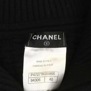 CHANEL リブニットワンピース 40 黒