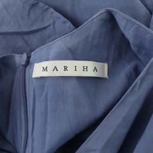 MARIHA Vネックワンピース ロング 半袖 フレア 36 ダスティーブルー