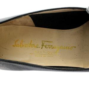 Salvatore Ferragamo パンプス スクエアトゥ レザー 6.5 23.5cm 黒 ブラック GY08