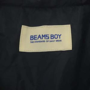 BEAMS BOY ダウンジャケット ジップアップ 総裏地 フード ネイビー
