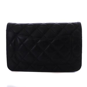 CHANEL マトラッセ チェーンウォレット ショルダーバッグ ココマーク ラムスキン 16番台 黒