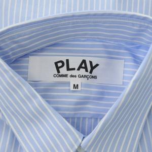 PLAY Comme des Garçons ×  THE NORTH FACE 20AW ストライプ柄シャツ M ブルー