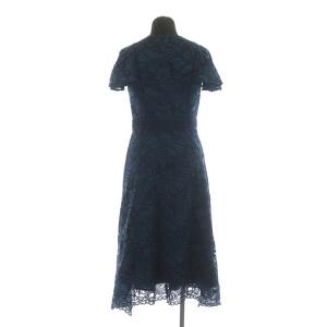 Diagram GRACE CONTINENTAL パッチワークレースドレス ワンピース ロング 半袖 フリルスリーブ 34 ブルー