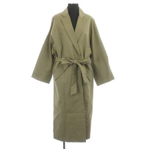 16SS COダブルフェイスダスターコート ロング ガウンコート オーバーサイズ ベルト付 36 ベージュ