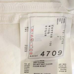 sacai 19AW アシンメトリーヘムデニムスカート ロング カットオフ ウール 2 白 ホワイト