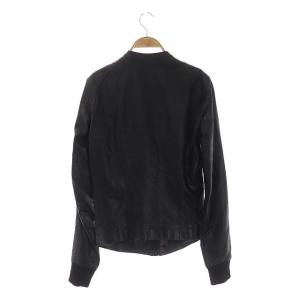 Rick Owens インターシャシングルライダースジャケット ラムレザー IT46 黒
