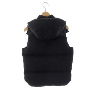 Rocky Mountain FeatherBed × ヒステリックグラマー HYSTERIC GLAMOUR ダウンベスト 切替 レザー フード F 黒 ブラック