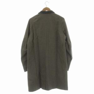 kolor ガンクラブチェックコート ラグランスリーブ ハラコ 切替 2 グレージュ 茶 紺