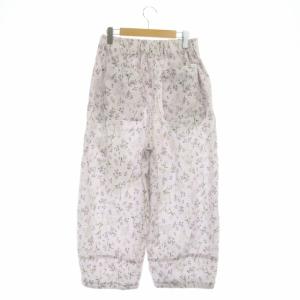 nest Robe UpcycleLino flowers フラワープリントコクーンパンツ  リネン F ピンク