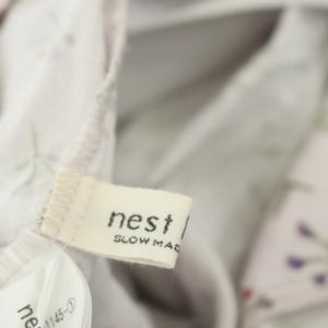 nest Robe UpcycleLino flowers フラワープリントコクーンパンツ  リネン F ピンク