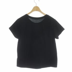 GRACE CONTINENTAL 21SS ロゴTeeトップ 半袖 Tシャツ カットソー 刺繍 フラワーモチーフ 36 黒 ブラック