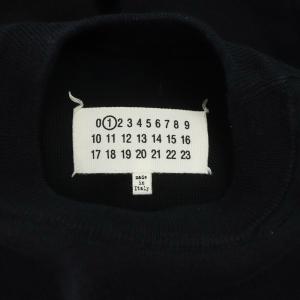 Martin Margiela 1 ニット カットソー 長袖 オープンショルダー 切替 S ブラック ネイビー