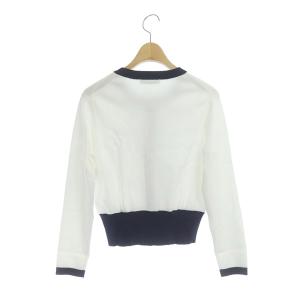 ANAYI 19SS ハイショクラインソウバリショートニットカーディガン 長袖 クルーネック 38 ホワイト