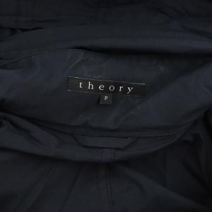Theory スプリングコート フード ロング P 紺 ネイビー