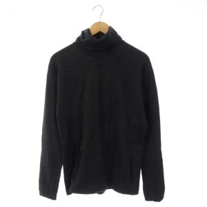 21AW ドルマン タートル ジャージー ニット カットソー プルオーバー 長袖 3 ダークグレー