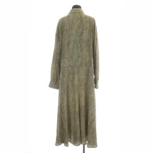 CLANE 19AW PYTHON OVER SHIRT ONE PIECE ワンピース ロング 長袖 総柄 2 ベージュ グレー