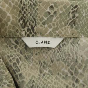 CLANE 19AW PYTHON OVER SHIRT ONE PIECE ワンピース ロング 長袖 総柄 2 ベージュ グレー