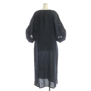 Plage 21SS LI Caftan ワンピース ロング 七分袖 スリット ボリュームスリーブ 38 ネイビー