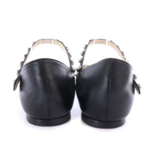 JIMMY CHOO LEEMA FLAT ストラップパンプス フラット ポインテッドトゥ 37 24.0cm 黒 ブラック