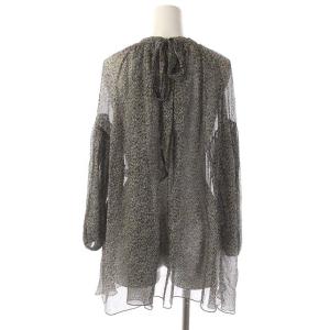 Drawer シルクリボンブラウス シアー 36 グレー