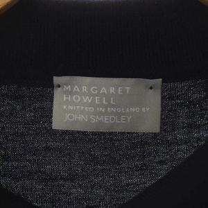 MARGARET HOWELL × ジョンスメドレー JOHN SMEDLEY プルオーバー ニット セーター 長袖 胸ポケット 2 紺 ネイビー