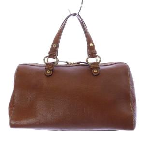 BVLGARI GCEREL ミニボストンバッグ ハンドバッグ レザー ブラウン