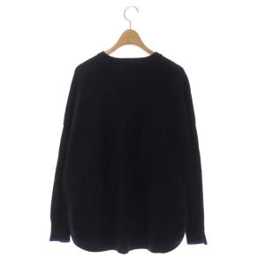 ENFOLD Cash Touch Box Pull-Over ニット セーター クルーネック 長袖 38 ダークネイビー
