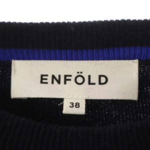 ENFOLD Cash Touch Box Pull-Over ニット セーター クルーネック 長袖 38 ダークネイビー