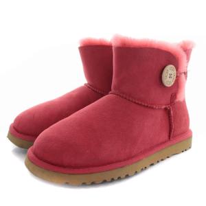 UGG australia ムートンブーツ ショート ロゴ 25cm 赤 レッド