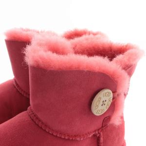 UGG australia ムートンブーツ ショート ロゴ 25cm 赤 レッド