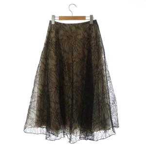 CELFORD フレアスカート レース オーガンジー チュール ロング 36 黒 ブラック