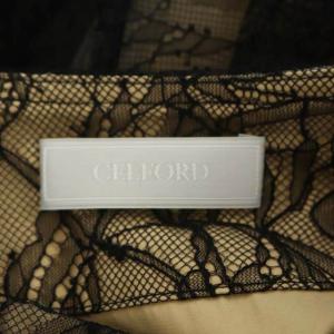 CELFORD フレアスカート レース オーガンジー チュール ロング 36 黒 ブラック