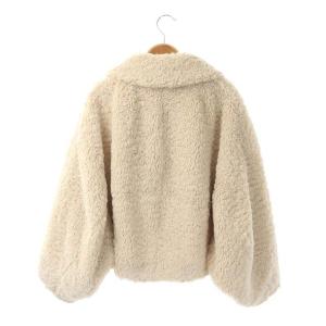 SNIDEL 22AW ショートボアコート ジャケット シャギー ドルマンスリーブ 比翼ボタン ONE SIZE ライトベージュ