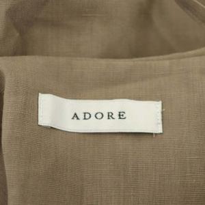 ADORE 22SS ドライタッチ麻ビックセーラーカラーワンピース ノースリーブ ロング インナー付き 38 モカブラウン
