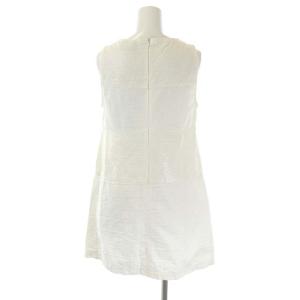 FENDI ズッカ柄ノースリーブカットソー チュニック クルーネック プルオーバー ドット I42 オフホワイト