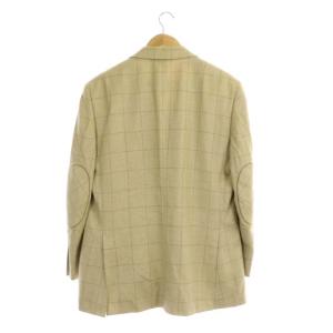 LANVIN コレクション COLLECTION チェック テーラードジャケット エルボーパッチ シングル R50-46 ベージュ