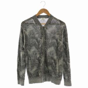 ニット ジップ カーディガン 長袖 48 グレー