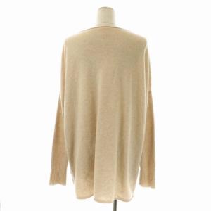 TORY BURCH カシミヤニット セーター 長袖 ボートネック プルオーバー L ベージュ