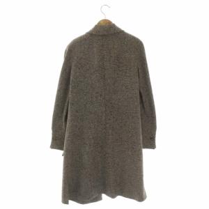 VALENTINO GARAVANI ツイードコート アウター ロング ショールカラー 8 茶 ブラウン