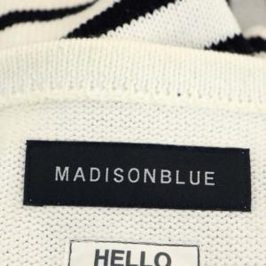 MADISONBLUE ボートネックボーダーニット カットソー 長袖 プルオーバー 01 白 紺 ホワイト ネイビー