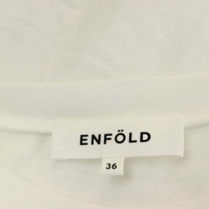 ENFOLD 22SS コットン Tシャツ カットソー 五分袖 プルオーバー 36 白 ホワイト