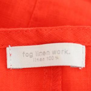 fog linen work ノースリーブワンピース リネン Aライン バイカラー ロング ミモレ丈 朱色 赤 レッド
