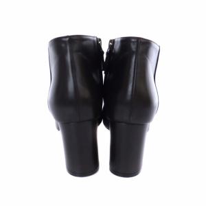 MANOLO BLAHNIK BRUSTA ショートブーツ チャンキーヒール ポインテッドトゥ レザー 24cm ダークブラウン