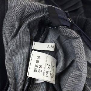 ANAYI 20SS デニムチョウプリーツスカート ロング 34 紺 ネイビー
