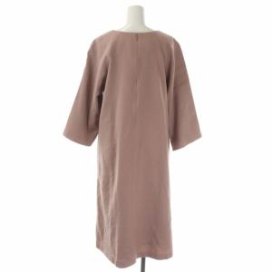 ADORE キーネックラグランワンピース ロング 八分袖 フレア ウール 36 ピンク