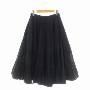 MADISONBLUE 21AW フレア ロングスカート ギャザー 01 ブラック